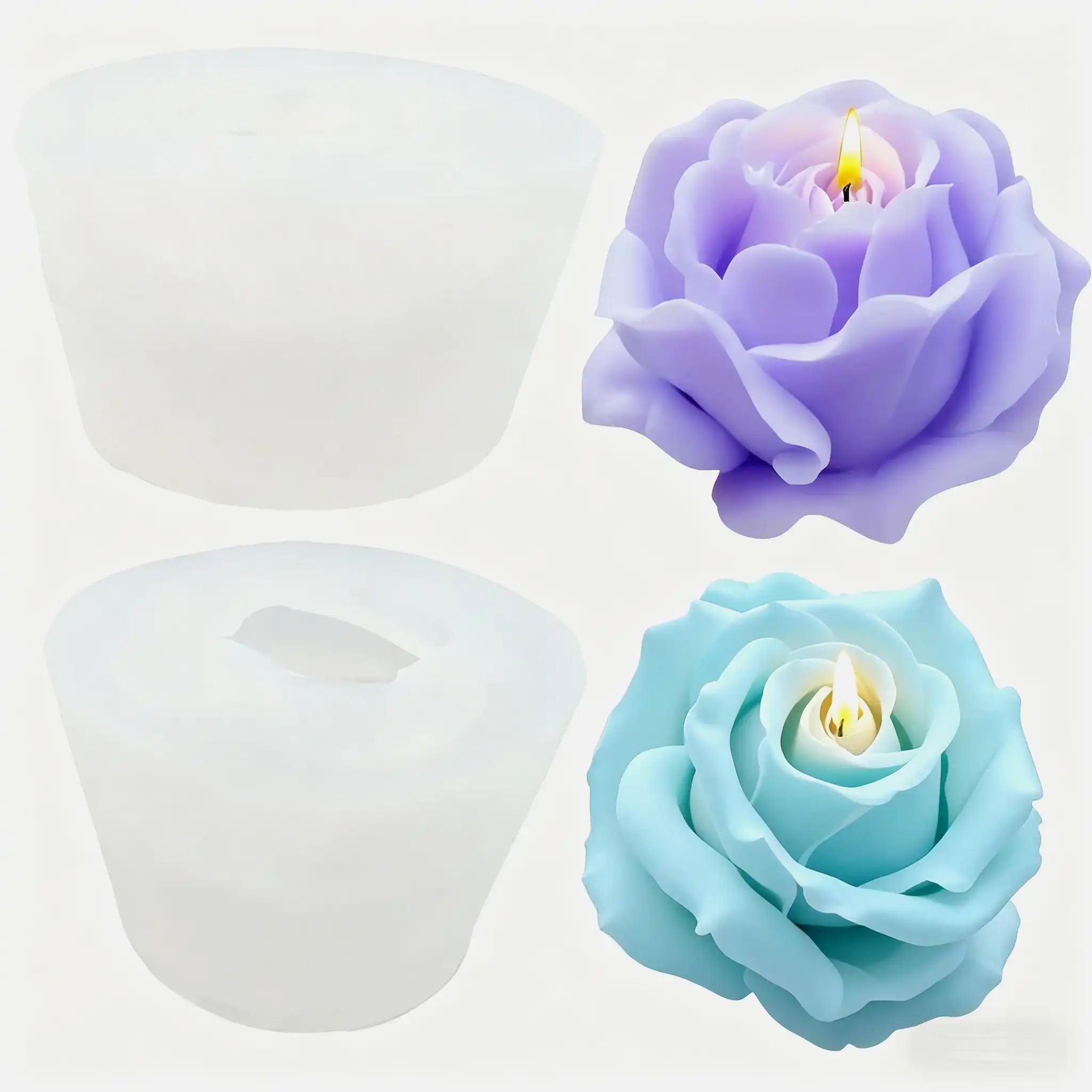 Soap Making Gifts - Zestaw 2 romantycznych, trójwymiarowych foremek do
